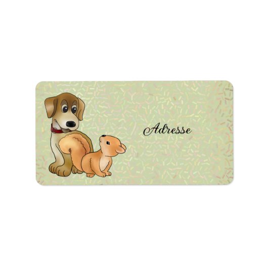 Hund und Eichhörnchen Etiket (Voorkant)
