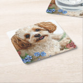 Hunde Vierkante Kartonnen Onderzetter (Schuin)
