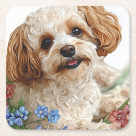 Hunde Vierkante Kartonnen Onderzetter