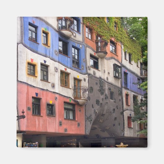 Hundertwasser in Wenen foto Magneet (Voorkant)
