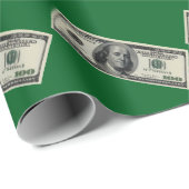 Hundred Dollar Bill Green Wrapping Paper Cadeaupapier (Rol Hoek)