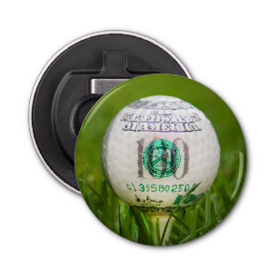 Hundred Dollar Golf Ball Button Flesopener