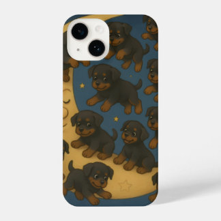 Hundred Flying Rottweilers – Joyful Puppies iPhone 14 Hoesje