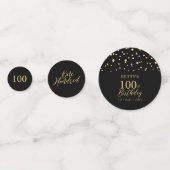 Hundred Gold & Black Confetti 100ste verjaardagsfe (Voorkanten)