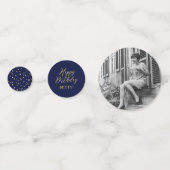 Hundred Gold & Navy Confetti 100ste verjaardagsfee (Achterkanten)
