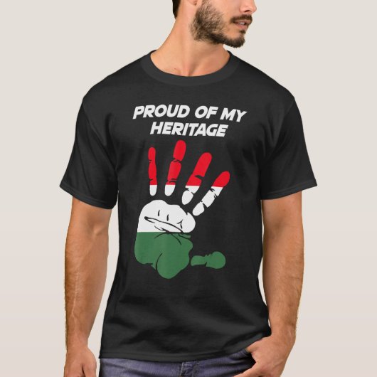 Hungarian Flag Printed Palm T-shirt (Voorkant)
