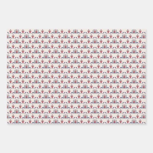 Hungarian Folk Floral Pattern Inpakpapier Vel (Voorkant 2)