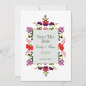 Hungarian Folk Floral Save the Date (Devant)