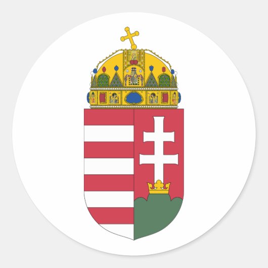 Hungary coat of arms ronde sticker (Voorkant)