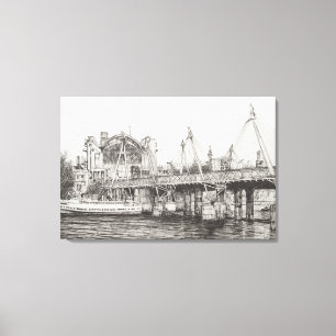 Hungerford Bridge London 30-10-2006 Canvas Afdruk