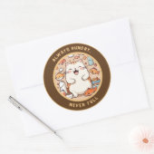 Hungry Cat Sticker - Kawaii Humor Design (Envelop)