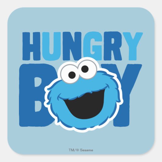 Hungry Cookie Monster Vierkante Sticker (Voorkant)