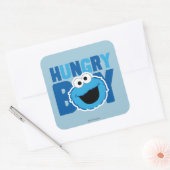 Hungry Cookie Monster Vierkante Sticker (Envelop)