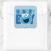Hungry Cookie Monster Vierkante Sticker (Tas)