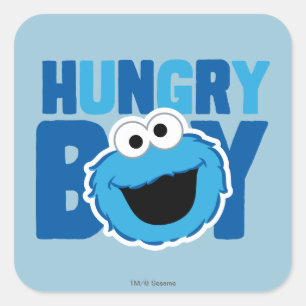 Hungry Cookie Monster Vierkante Sticker