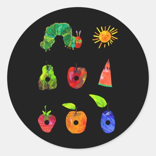 Hungry Funny Book Lover  voor kinderen Ronde Sticker (Voorkant)