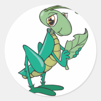Hungry Grasshopper Ronde Sticker