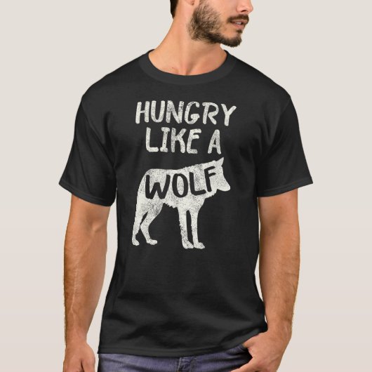 Hungry Like A Wolf Shadow Graphic T-shirt (Voorkant)