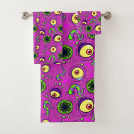 Hungry Monster Seamless Pattern Bad Handdoek