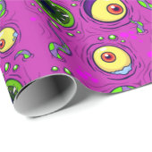 Hungry Monster Seamless Pattern Cadeaupapier (Rol Hoek)