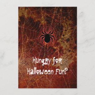 Hungry Spider Halloween Party Kaart