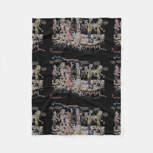 Hungry Zombies Fleece Deken (Voorkant)