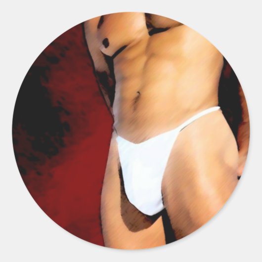 Hunk Ronde Sticker (Voorkant)