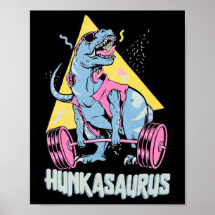 Hunkasaurus T Rex Dinosaur Grappige Gym En Workout Poster