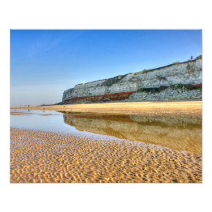 Hunstanton-kliffen weerspiegeld bij laag tij, Norf Foto Afdruk