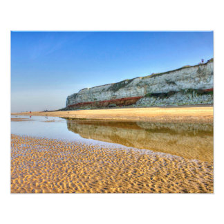 Hunstanton-kliffen weerspiegeld bij laag tij, Norf Foto Afdruk