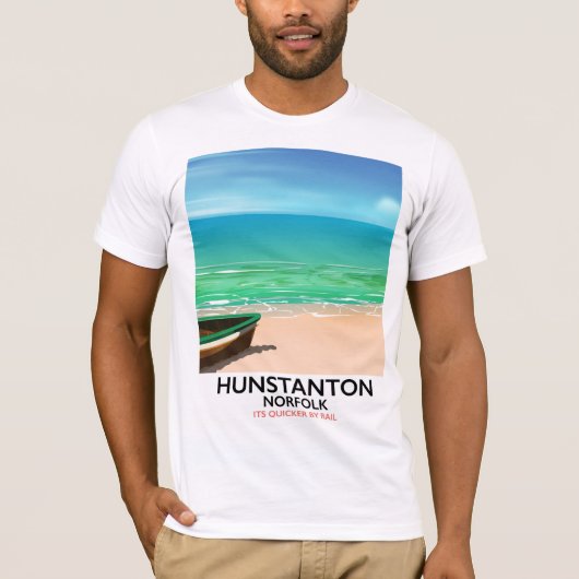 Hunstanton Norfolk Beach reisposter T-shirt (Voorkant)