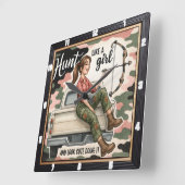 Hunt als een meisje boog vierkante klok (Hoek)