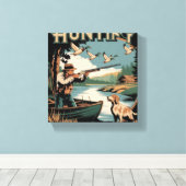 Hunt begint avontuur met gestrekte canvas prints (Insitu (Houten vloer))