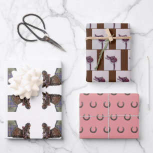 Hunt Club Paard, Tack, hoefijzer Inpakpapier Vel