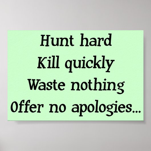 Hunt Hard Poster (Voorkant)