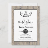 "Hunt is over" Rustic Antler Barnwood Wedding Kaart (Voorkant)