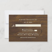 Hunt is over Rustic String Lights Wedding RSVP Kaartje (Achterkant)