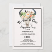 Hunt is over rustieke Boho Floral Engagement Party Kaart (Voorkant)