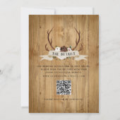 Hunt staat voor Rustic Antlers Wedding QR Code Kaart (Achterkant)