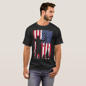 Hunter American Flag voor boogschutter T-shirt (Voorkant volledig)