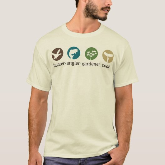 Hunter Angler Gardener Cook T-Shirt (wit) (Voorkant)