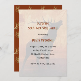 Hunter Antlers Deer Anniversaire Fête Invitation