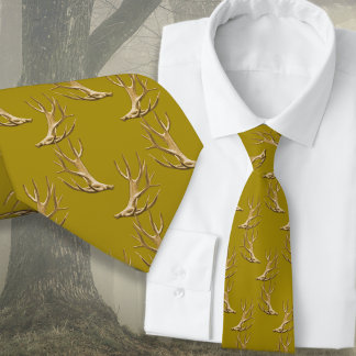 Hunter Antlers Motif Dark Gold Cravate