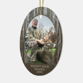 Hunter Bossen foto gepersonaliseerd Keramisch Ornament (Links)