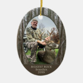 Hunter Bossen foto gepersonaliseerd Keramisch Ornament (Voorkant)
