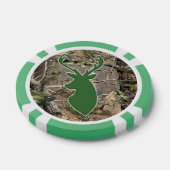Hunter camo herten hoofd poker chip (Enkel)