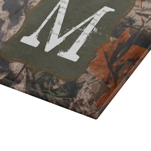 Hunter Camo Hunters Monogram Glass Cutting Board Snijplank (Hoek)