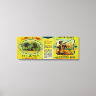 Hunter Clams LabelMilbridge, ME Canvas Afdruk