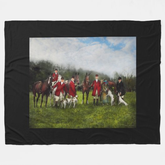 Hunter - De vossenjacht - Tally-ho 1924 Fleece Deken (Voorkant (Horizontaal))