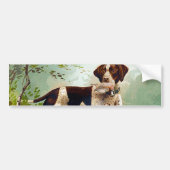 Hunter dog met vogel in de mond bumpersticker (Voorkant)